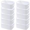 EURXLQ Cestini Portaoggetti Plastica Scatole Organizer con Manici,Contenitori per Armadio,Contenitore Plastica,Organizer Portaoggetti per Cucina Bagno Cosmetici (Bianco, 20×14.7×7cm/10 Pack)