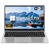 FUNYET Computer portatile da 15,6 pollici Celeron N4000, Windows 11, portatile 8 GB RAM LPDDR4 512 GB SSD, convertibile 180 °Portatile, Laptop IPS FHD Schermo 1920 x 1080, BT5.0, USB3.0, HDMI, TF Card