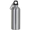 GMM BORRACCIA BAMBINI 500 ML IN ALLUMINIO CON MOSCHETTONE, 500 ML BOTTIGLIA ACQUA IN ALLUMINIO, COL. GRIGIO ARGENTO, BORRACCIA PER SCUOLA, SPORT, ALL'APERTO, PALESTRA, YOGA