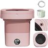 LIJBDDM Mini lavatrice portatile, pieghevole, 11 l, grande capacità, per campeggio, camper, viaggi, piccoli spazi, leggera e facile da trasportare (colore: rosa)