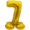 Folat 64707 Palloncino di alluminio con Base Numero Figura 7 Oro 86 cm - decorazione palloncino di elio per compleanno, anniversario