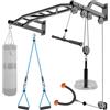 SELEWARE Heavy Duty Barra per trazioni da parete multifunzione con sistema di trazione a fune, Gym LAT e Lift Pulley Attachments Heavy Bag Hanger