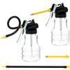 QWORK® 2 barattoli di olio da 250 ml con pompa, tanica di olio trasparente, flacone spray con beccuccio dritto e flessibile