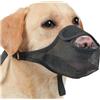 SHUOHONG Museruola Cane Traspirante di Nylon, Cane Piccola Taglia, Taglia Grande, Cane Taglia Media, Museruola Antiabbaio per Evitare Abbaiino e Masticino (Nero-XL)