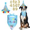 Dimeho Forniture per feste di compleanno per cani, set bandana di compleanno per cani e cappello per feste di compleanno per cani, con grazioso papillon per cani di taglia grande, media e piccola