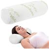 IlGruppone Cuscino Lungo Memory Foam Bambù Ergonomico Guanciale Cilindrico Cervicale Lombare Letto o Divano Fodera Rimovibile Lavabile Supporto Cuscini Prodotto Certificato Oeko Tex Cilindro Rotondo(Tubolare)