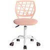 FurnitureR Ergonomic Adjustable Height Swivel Rolling Computer Executive Chair for Home Office Study, Rosa, Metallo, 44 x 40 x 74-87 cm