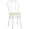 SEDIAOFFICE - Sedia Cucina in Metallo Curvato, Elegante Sedia Sala da Pranzo, Giardino, Bar e Ristoranti Adatta per Uso Interno e Esterno, Pratica e Resistente Prodotta in Italia (Bianco)
