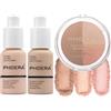 Hilareco PHOERA Foundation, PHOERA Contour Palette Tonalità con evidenziatore, Bronzer e Rouge, Trucco PHOERA (101+102+ #001 Contour/Porcelain+ Nude+#001, 110 g (Confezione da 1))