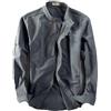Generic Soulona, camicia in morbido lino di alta qualità, stile giapponese, camicia casual a maniche lunghe con colletto rialzato, camicie vintage con bottoni, Grigio scuro, XXL