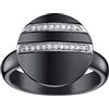 Ceranity - 1-12/0065-N - Anello da donna con cerchio in argento 925/1000, 1,88 g, ceramica e zirconia cubica, colore: Nero/Bianco, Ceramica, zirconia cubica