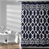 Lush Decor - Tenda da doccia con bordo labirinto, 72 x 72 cm, colore: blu navy