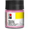 Marabu 17160005236 - Colore per Tessuti Chiari, Rosa Chiaro, 50 ml, Inchiostro a Base d'Acqua, Lavabile Fino a 60 °C, Fissaggio con Stiratura o Forno