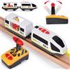 HOTUT Treno Elettrico Telecomandata per Bambini, Rail Treno passeggeri, con Luci e Suoni, TrenoMerci Con Collegamento Magnetico Locomotiva Elettrico per Bambini