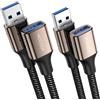 MOGOOD Cavo USB 2M+2M USB maschio a femmina cavo, USB 3.0 SuperSpeed Data Cable for External Hard Drives, DVD Players, Laptop Coolers, USB Hub, TV Boxes, Printers and Cameras
