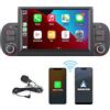 HLLECARMO Car Radio wireless Carplay e Android Auto per Fiat Panda 2013-2020, Mirror Link Bluetooth 5.0 con touchscreen da 7 pollici RDS AM/FM USB DSP ad alta potenza Subw EQ SWC