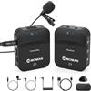 Moman Lavalier Wireless C1 Microphone, 2.4 GHz Professional Wireless Microphone 200 m 8 Hour for Smartphone DSLR SLR Camcorder Laptop, Lavalier-Professional-Camera