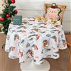 Bseical Tovaglia Natalizia Quadrata, Tovaglia Natale Rotonda, Rettangolare Tovaglia Tavolo Per Capodanno Inverno Vintage Elegante Tablecloths Stoffa Lavabile cedro Φ140 cm