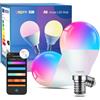Lepro BP1 AI Lampadina Alexa E14,2700K-5700K,RGB Lampadina Smart WiFi e Bluetooth,Lampadine Intelligente E14 Compatibile con Alexa/Google Home,Assistente di Progettazione Illuminotecnica AI,2pezzi
