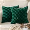 Mandioo 2 Pezzi Federe Cuscini Elegante Decorativi Copricuscini Boho Super Morbido Peluche Moderne velluto Divano Soggiorno Lusso Stile Camera da Letto 40 x 40 cm Verde scuro