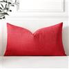 Artscope 1 Pezzi Federe per Cuscini in Finto Lino Minimalista Copricuscini Decorativo per Domestica Soggiorno Camera da Letto Divano 30x50cm, Rosso