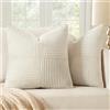 MIULEE Set di 2 Federe Cuscini per Divano in Velluto a Coste Moderno Morbido Decorativa Copricuscini per Divano Camera da Letto 40x40cm Beige Chiaro