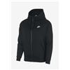 Nike M Nsw Club Hoodie Fz Bb Felpa Felpata Zip Capp Nera Uomo