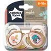 Tommee Tippee Set 02 Succhietti Moda 6-18 mesi in silicone Rosa decorato