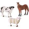 TERRA by Battat - Pecore, tori, cavalli - Giocattolo per bambini con animali - Figurine di animali della fattoria - Pecora, toro, cavallo - 3 anni +