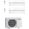CLIMATIZZATORE CONDIZIONATORE DUAL SPLIT MITSUBISHI PEARL WHITE MSZ-LN25VG2V + MSZ-LN25VG2V / MXZ-2F42VF4 R32 9000+9000 BTU