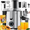 KESSER - Centrifuga Frutta e Verdura, 800W Estrattore di Succo a Freddo con 85MM Bocca Larga, Centrifuga in Acciaio Inox a Doppia Velocità con Funzione Antigoccia, Facile Pulizia, Senza BPA