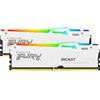 Kingston Ram DIMM DDR5 32GB Kingston Bestia RGB KFY XMP 5200Mhz CL36 1.25V Bianco [KF552C40BWAK2-32]