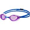 Arena Occhialini da nuoto unisex Python Racing, per uomini e donne, lenti anti-appannamento, lenti non specchiate, con doppia cinghia, blu/fucsia/acqua