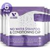 Medcosa Cuffia Shampoo a Secco - Cuffie per Lavare i Capelli senza Acqua - Shampoo senza Risciacquo - Formula con Aloe Vera Vitamina E Camomilla - 5x Confezioni con 1 Cuffia