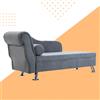 DecHome Chaise Longue Divano Imbottito con Cuscino Realx Per Casa Ufficio Grigio - 833053GY