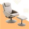 DecHome Poltrona Relax Reclinabile con Movimento Manuale con Poggiapiedi in Ecopelle 78 x 71x 101 cm colore Grigio - 833360