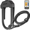 Hiplok DX PLUS, Lucchetto ad arco e a cavo, Unisex, ALL BLACK, Chiusura: 15 cm x 8,5 cm