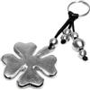 Vestopazzo portachiavi quadrifoglio portafortuna in alluminio 100% riciclato,lavorazione artigianale, altezza ciondolo 6 cm, AL06062