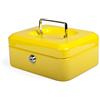 Pavo - Cassetta portavalori in metallo, 10 x 17 x 21 cm, con 2 chiavi e vassoio per il cambio rimovibile, colore: Giallo