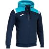 Joma Toledo Felpa con Cappuccio, Blu Navy/Turchese Fluo, S Uomo