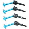 OUKENS 4Pack Metallo Universale CVD Albero di Trasmissione Dogbone Giunto Compatibile con Tamiya TT01 TT02 1/10 RC Auto 70mm(Blu)
