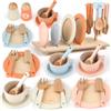Dreamon Set di Piatti da Cucina Giocattolo in Legno per Bambini, 27 Pezzi Accessori Cucina Set da Gioco in Legno Cibo per Bambini Età 2 3 4 (Rosa)