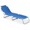 Essenza Lettino prendisole pieghevole e reclinabile essenza maiorca in acciaio e pvc blu 188x24x55 cm