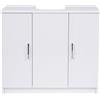 Liberoshopping Mobile Bagno copricolonna sottolavabo in Legno 70x46xH62 Bianco Lucido (2 Ante)