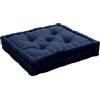 ED ENJOY HOME Cuscino da pavimento con maniglia, 50 x 50 x 10 cm, 100% cotone, Blu marino