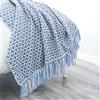 LumiSyne Coperta a Maglia Sfrangiata Houndstooth Bohémien Plaid Calda Coperte In Maglia Copriletto a Maglia Coperta Da Tiro Per Letto Poltrona o Divano 130x170cm