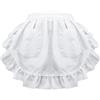 Aspire Grembiule cameriera Grembiule da Cucina, Grembiule in vita per donna, Mezzo Grembiule pizzo bianco di Halloween con due Tasche Grembiule bar