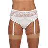 CLASSIFIED Reggicalze in pizzo, colori: nero, rosso, bianco, avorio; taglie: S (38-40), M (42-44), L (46-48), XL (50-52) Ivory small