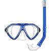 SALVIMAR Combo Maschera Ragazzo in Silicone FRANCY Transparent - Tr. Blue Mask+ Teddy Snorkel e Boccaglio Sub Snorkeling