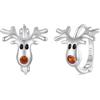 Qings Orecchini di Renna per Donne 925 Argento 925 Piccolo Carino Orecchini a Cerchio di Natale Alce Moose Anno Nuovo Gioielli Accessorio
